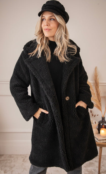 Teddy Charm Black - Coat