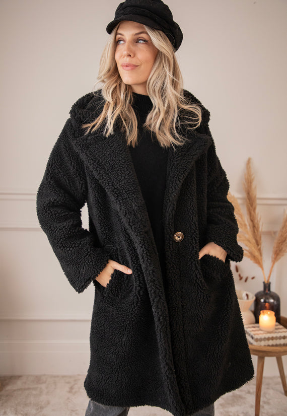 Teddy Charm Black - Coat