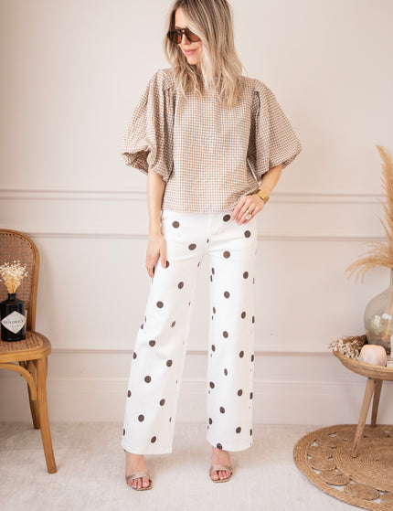 Dots On Denim White/Choco - Jeans