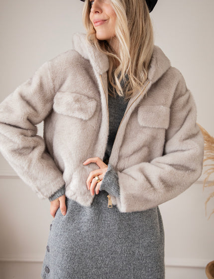 Jacke - Fur Feels - Grau