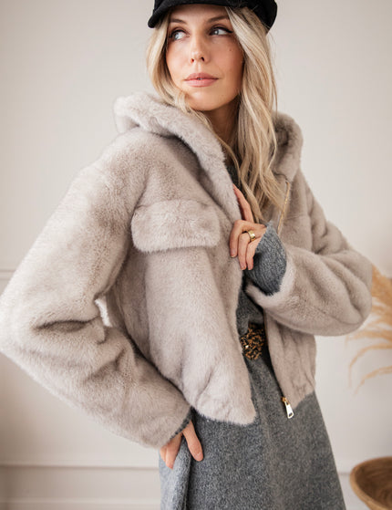 Jacke - Fur Feels - Grau