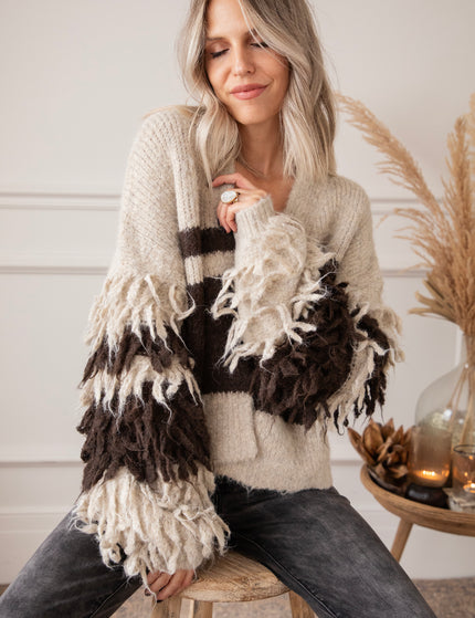 Fringe Affair Beige/Brown - Cardigan