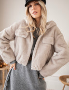 Jacke - Fur Feels - Grau