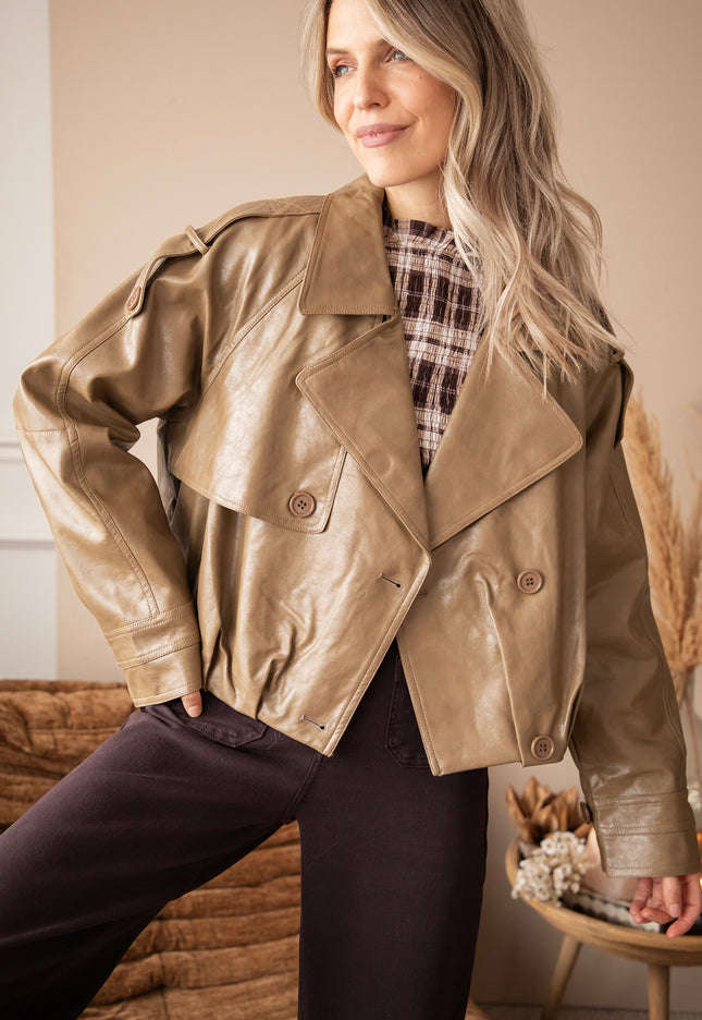 Jacke - Leather Weather - Olive
