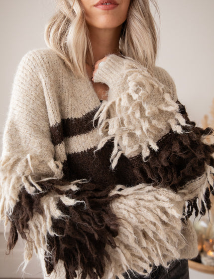 Fringe Affair Beige/Brown - Cardigan