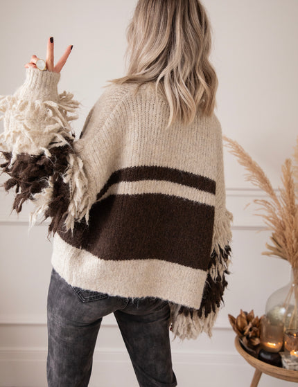 Fringe Affair Beige/Brown - Cardigan