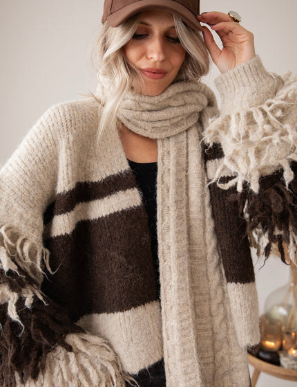 Fringe Affair Beige/Brown - Cardigan
