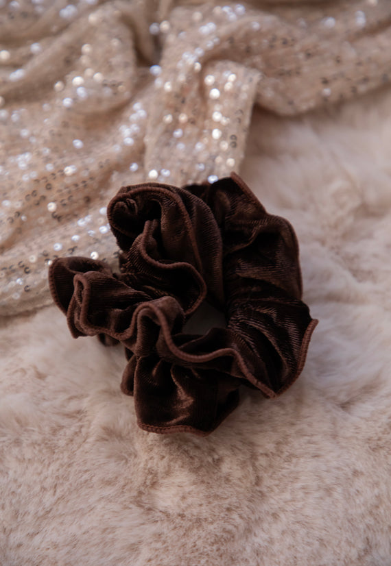 Velvet Twist Choco - Scrunchie