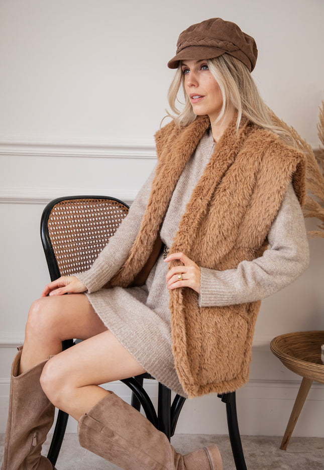 Furry Much Love Camel - Jacket/Vest