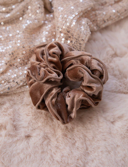 Velvet Twist Taupe - Scrunchie