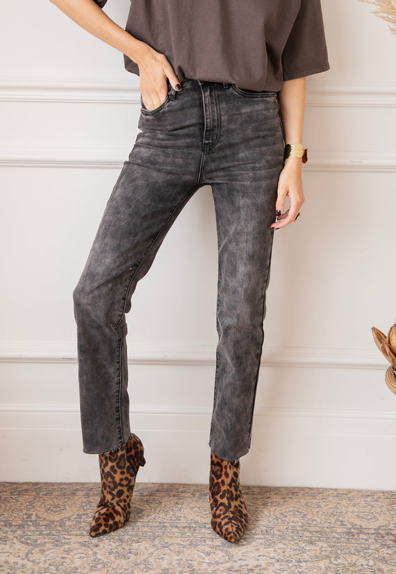 Lynn Slim Dark Grey - Jeans