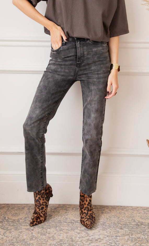Lynn Slim Dark Grey - Jeans