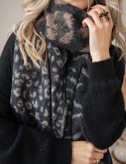 Two Sided Spots Black/Beige - Scarf