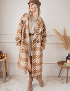 Beau Pied-De-Poule Beige/Brown - Coat