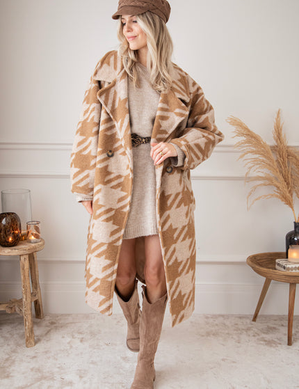 Beau Pied-De-Poule Beige/Brown - Coat