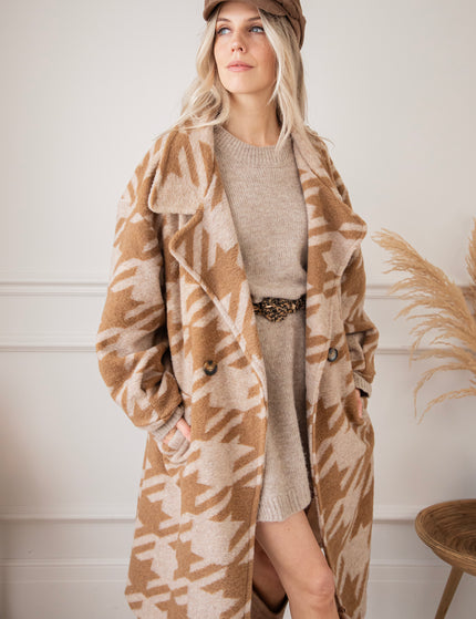 Beau Pied-De-Poule Beige/Brown - Coat