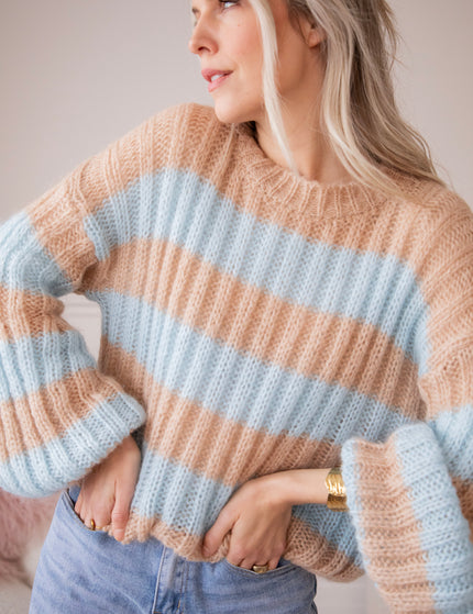 Sweet Softness Camel/Baby Blue - Trui