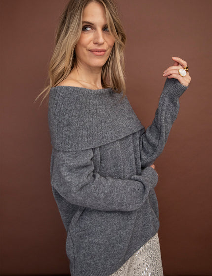 Pullover - Soft Shoulders - Grau