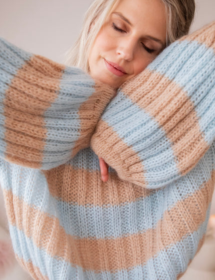 Sweet Softness Camel/Baby Blue - Trui