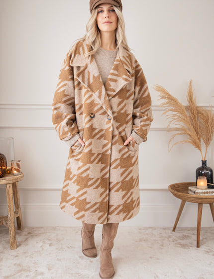 Beau Pied-De-Poule Beige/Brown - Coat