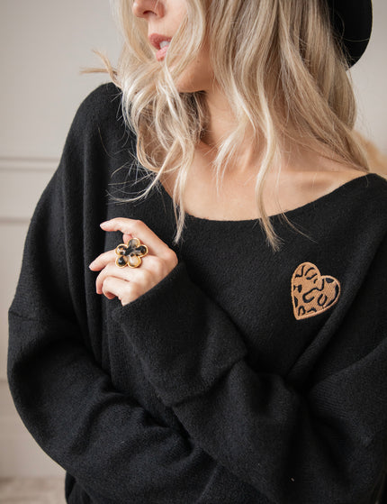 Soft Hearted Black - Sweater