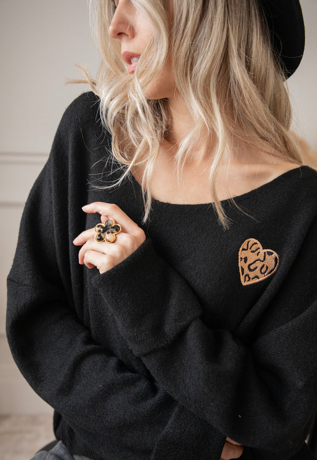 Soft Hearted Black - Sweater