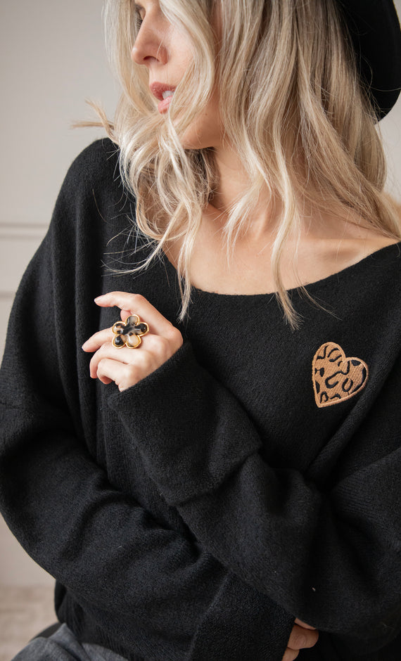 Soft Hearted Black - Sweater
