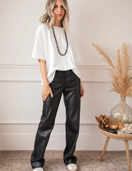 Leather Noir Black - Broek