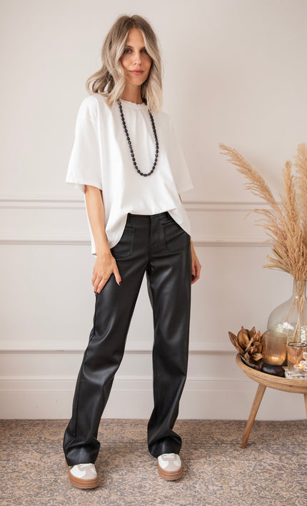 Leather Noir Black - Broek