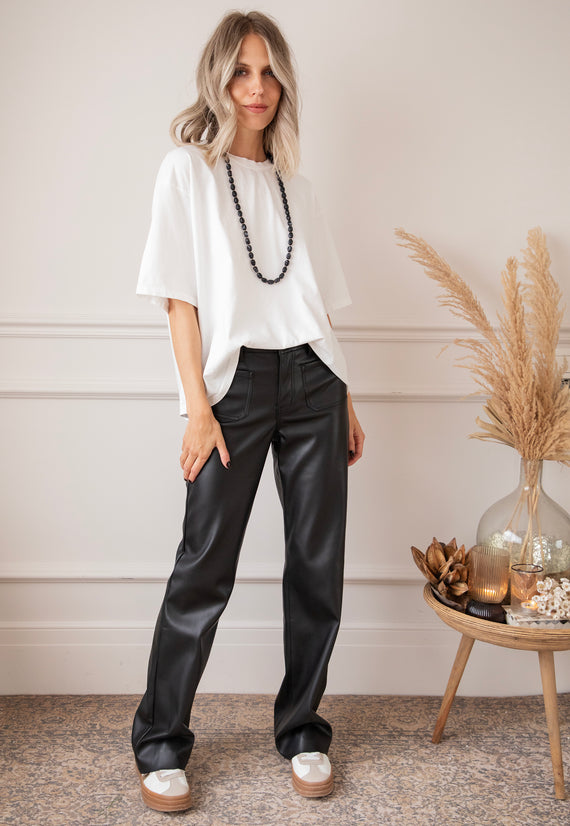 Leather Noir Black - Broek