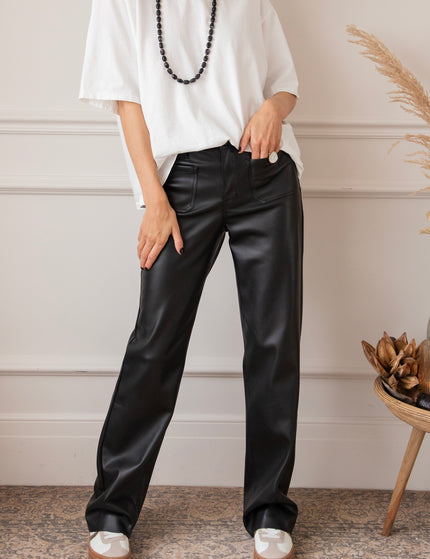 Leather Noir Black - Broek