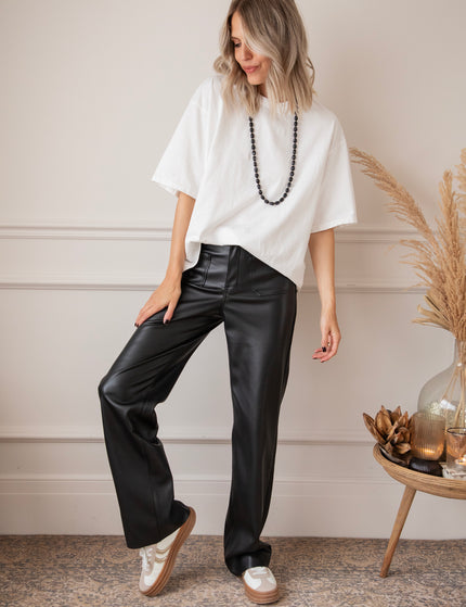 Leather Noir Black - Broek