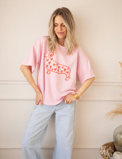 T-Shirt - My Dog, My Heart - Rosa