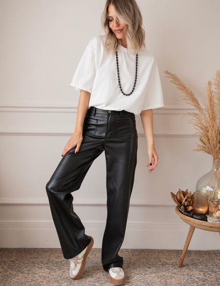 Leather Noir Black - Broek