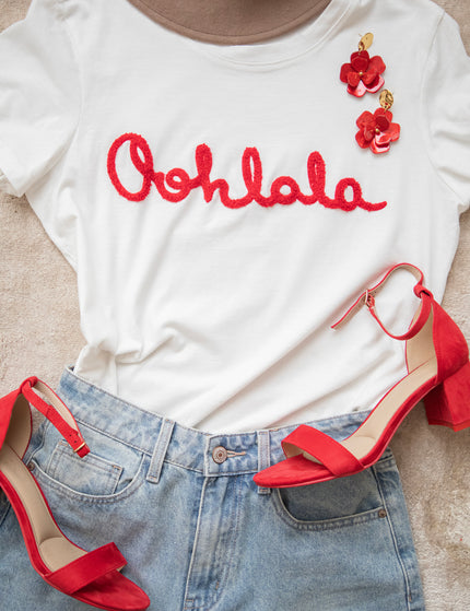 Oohlala White/Red - T-Shirt