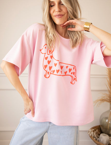 T-Shirt - My Dog, My Heart - Rosa