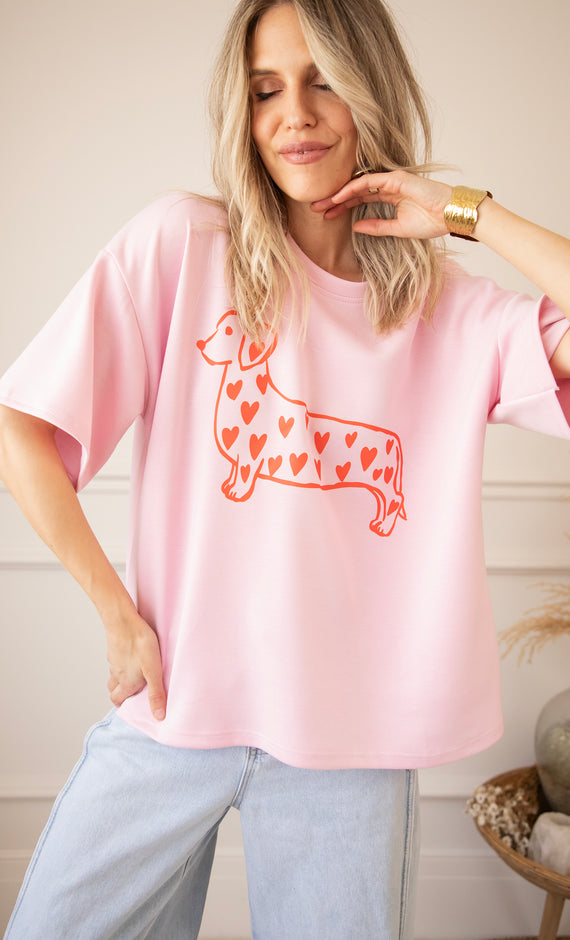 My Dog, My Heart Pink - T-Shirt