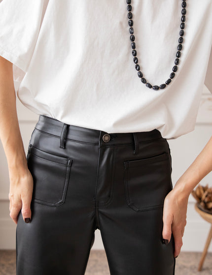 Leather Noir Black - Broek