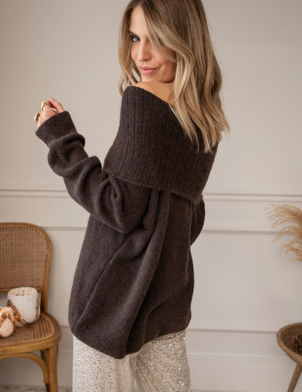 Soft Shoulders Choco - Sweater