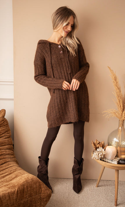 All In Cozy Hazelnut - Sweater Dress