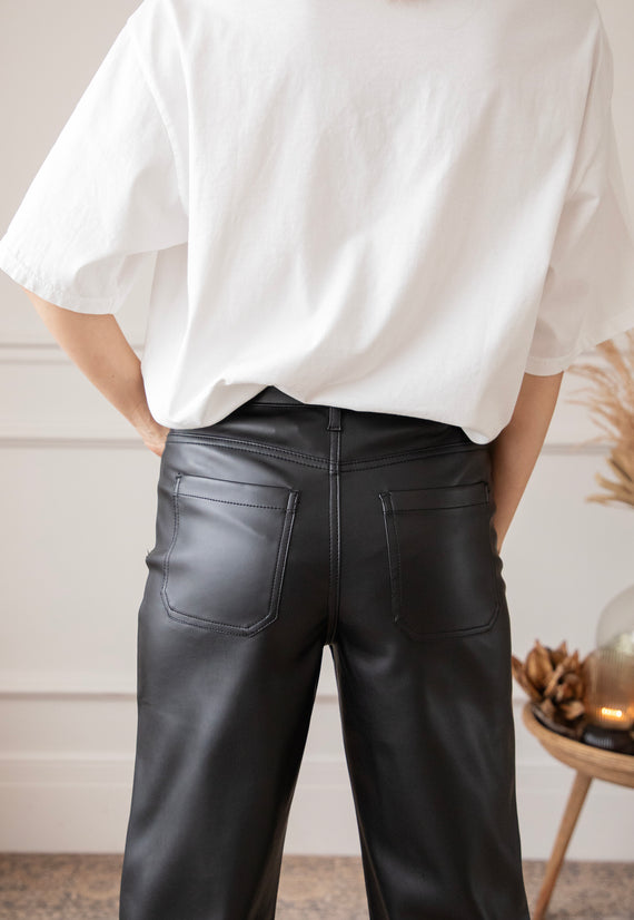 Leather Noir Black - Broek