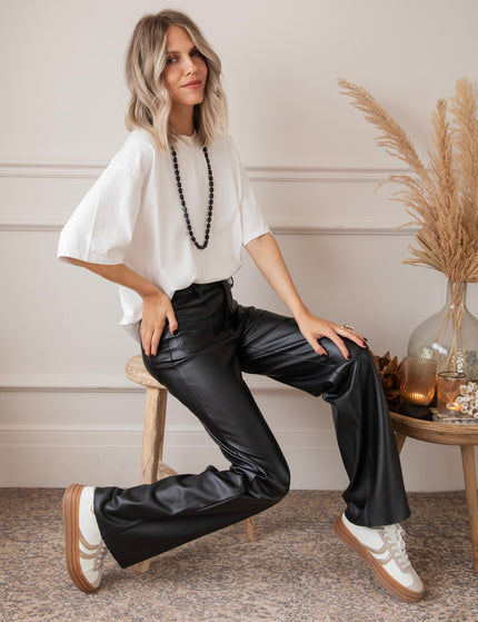 Leather Noir Black - Broek