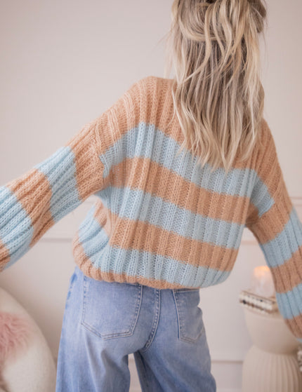 Sweet Softness Camel/Baby Blue - Trui