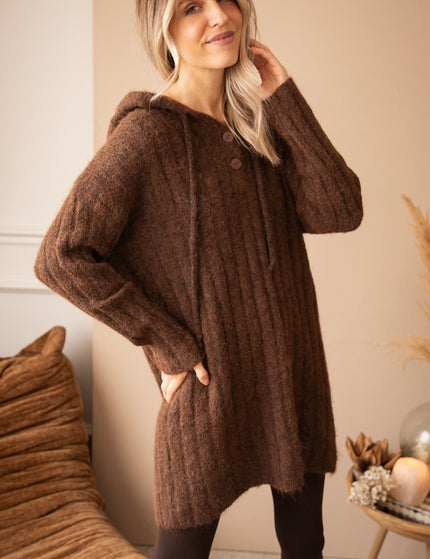 All In Cozy Hazelnut - Sweater Dress