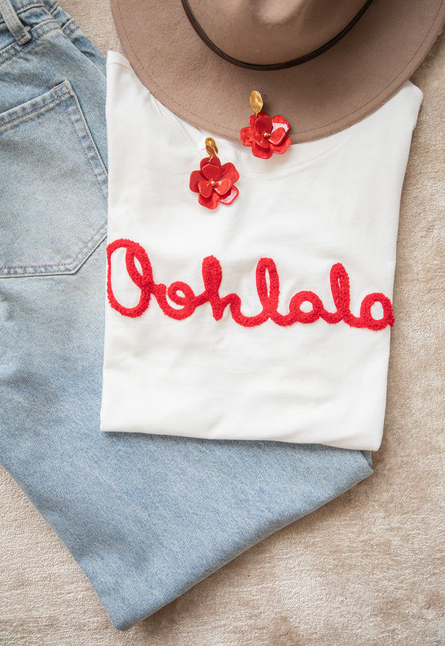 Oohlala White/Red - T-Shirt