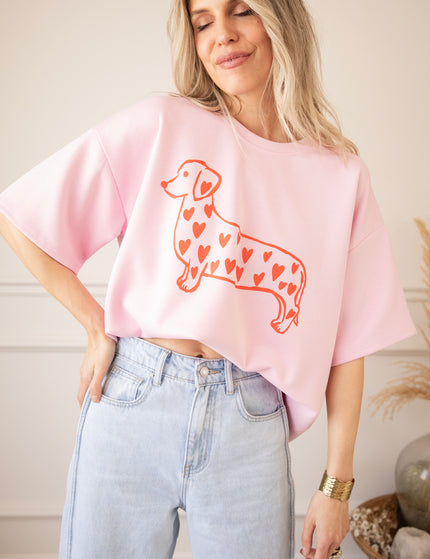 T-Shirt - My Dog, My Heart - Rosa