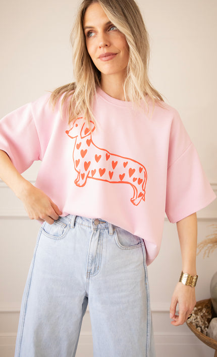 T-Shirt - My Dog, My Heart - Rosa