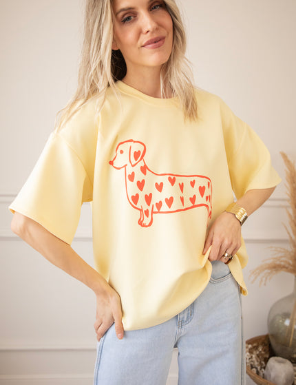 T-Shirt - My Dog, My Heart - Gelb