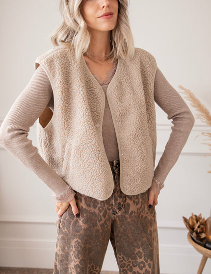 Tina Teddy Beige - Cardigan/Jacket