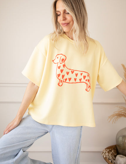 T-Shirt - My Dog, My Heart - Gelb